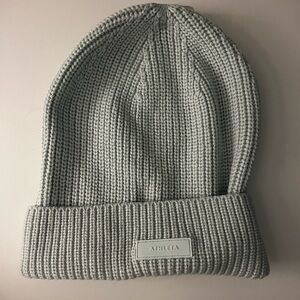 Light green/blue athleta beanie
